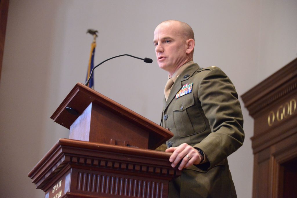 Major Andrew Lee, USMC, Helps RL Honor Veterans Day - The Roxbury Latin  School