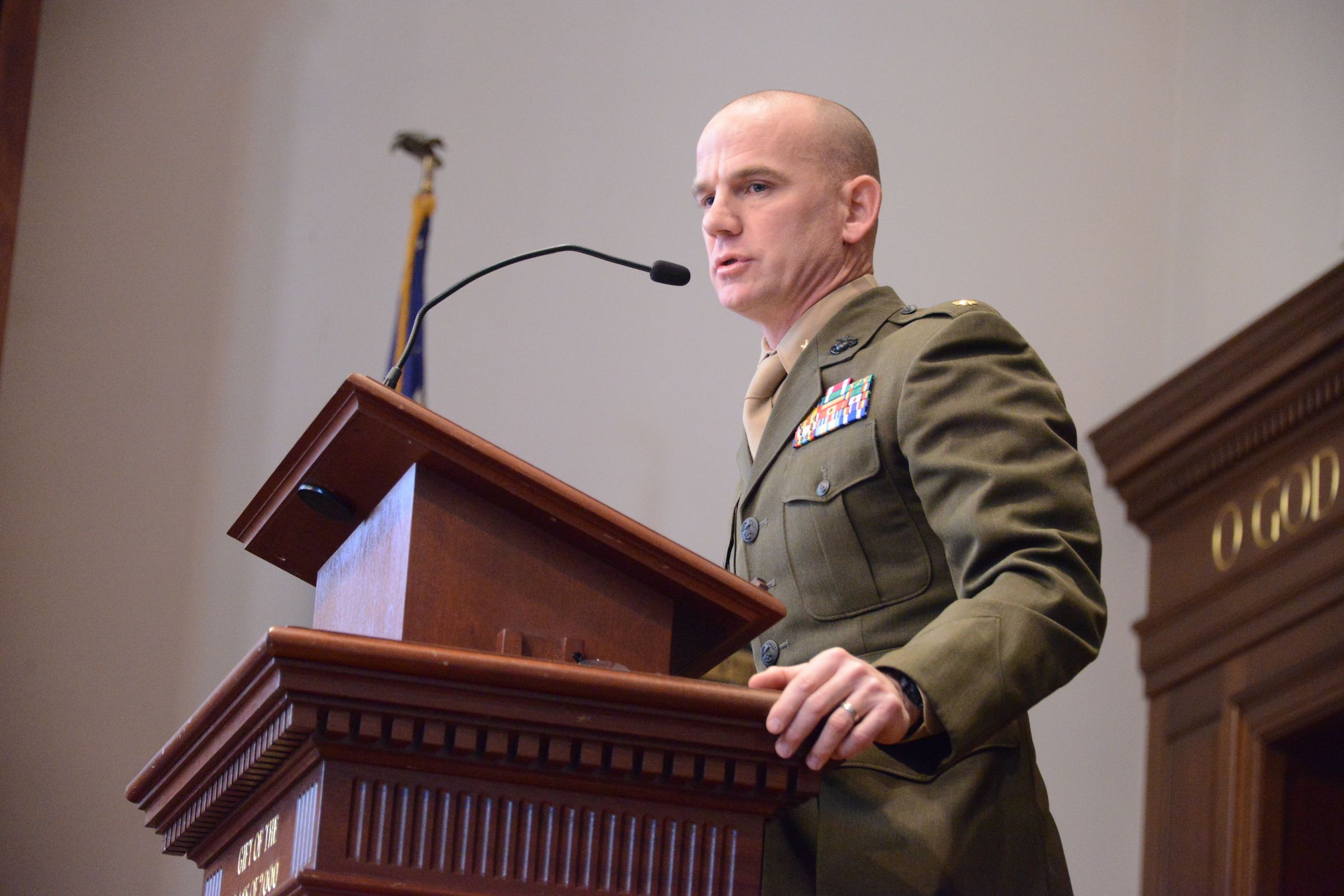 Major Andrew Lee, USMC, Helps RL Honor Veterans Day